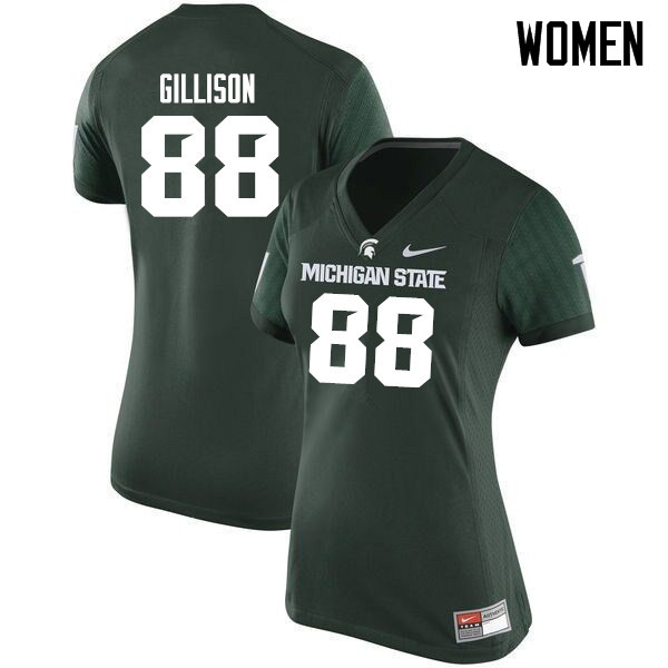 Women #88 Trenton Gillison Michigan State Spartans College Football Jerseys Sale-Green